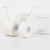 one roll each of wide and narrow microfoam tape for eyelash extensions with informational points