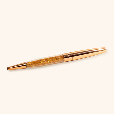 rose gold ballpoint pen with crystals