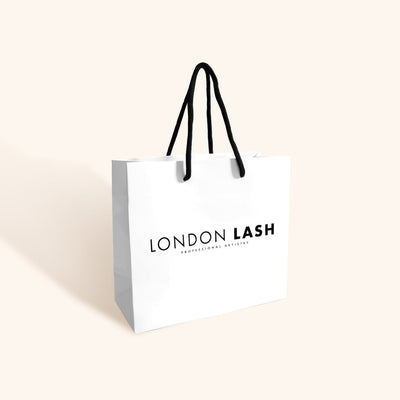 small white reusable bag for lash kits