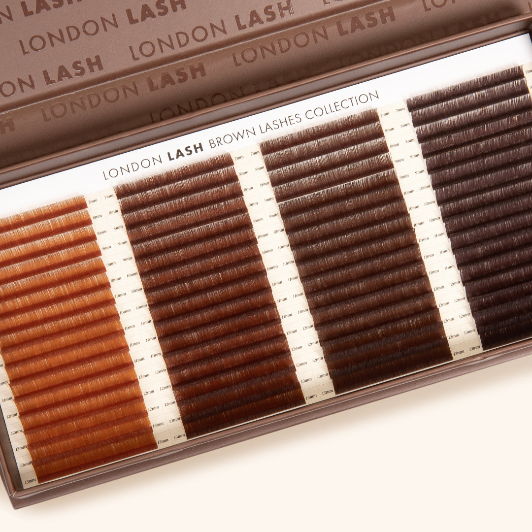 Collection de cils bruns