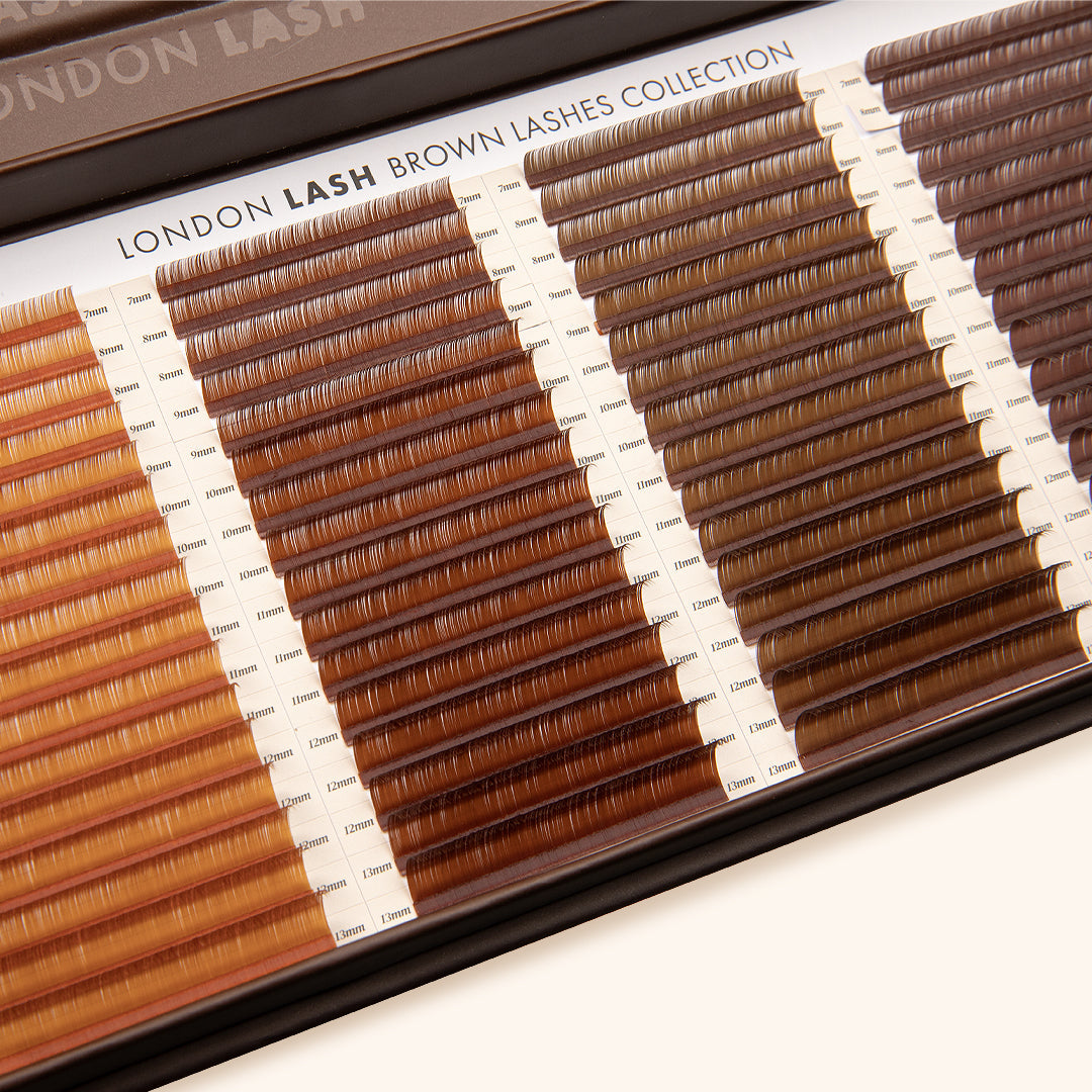 Collection de cils bruns
