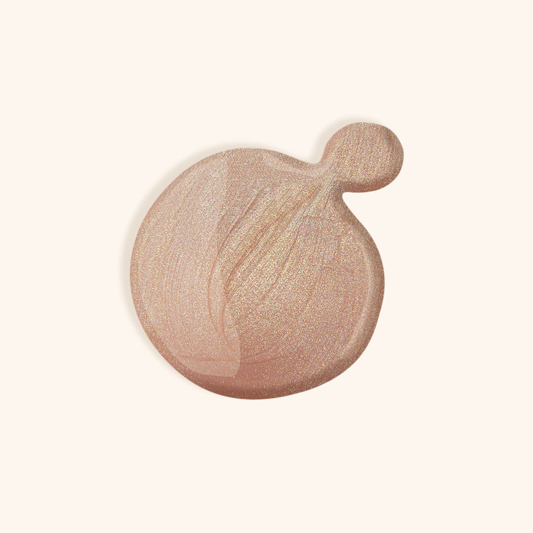 Rose gold nail polish with shimmer