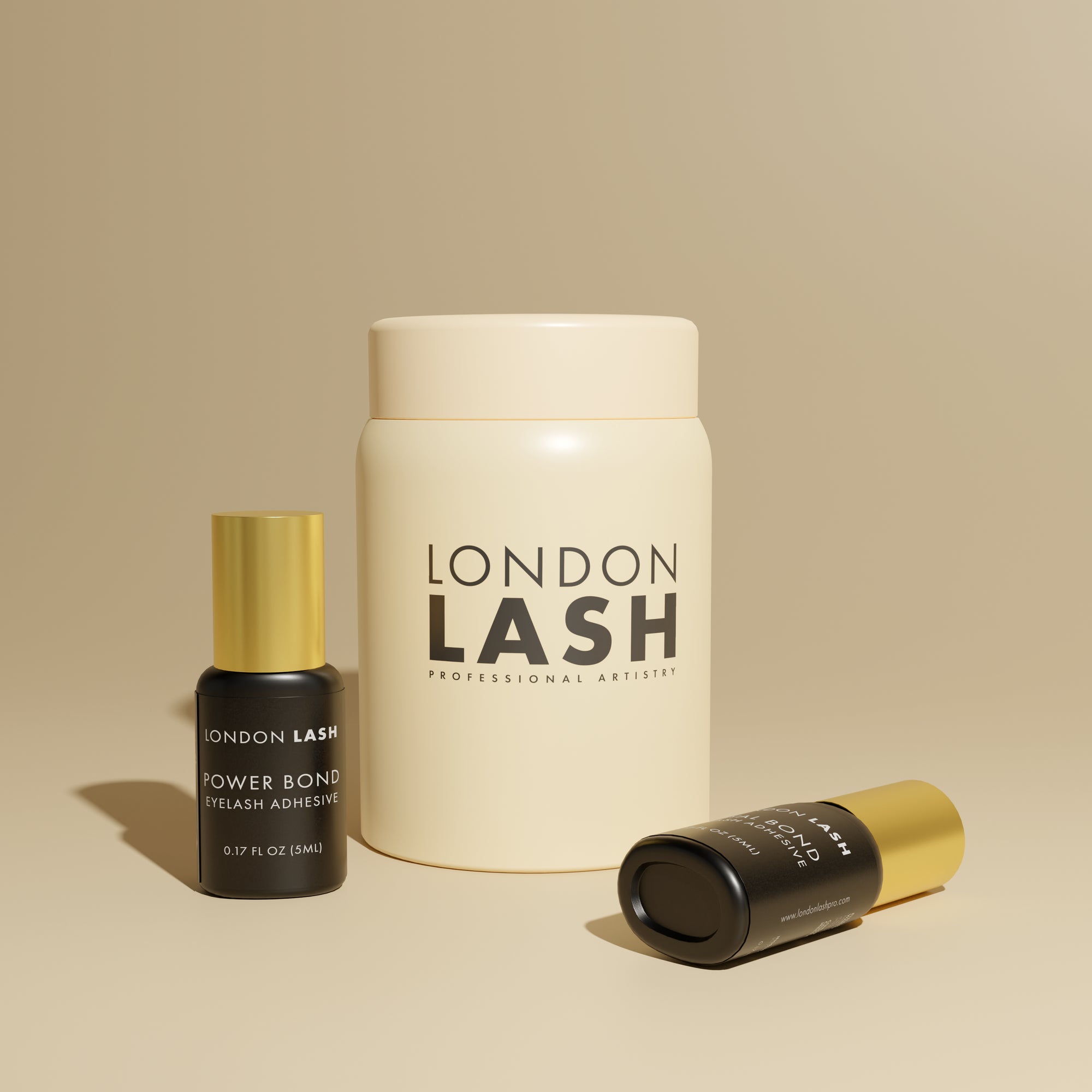 airtight container for lash glue with two bottles of glue 