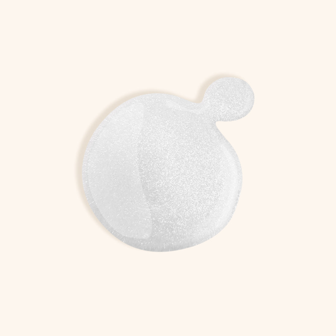 White glitter gel nail polish color swatch