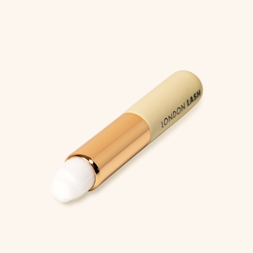 Lash Shampoo Brush by London Lash, perfect for cleansing lashes and brows, travel size with a soft applicator.