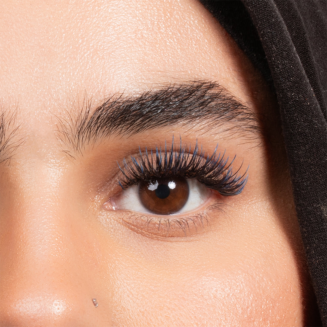 Cils ombrés bleus bicolores 0,07