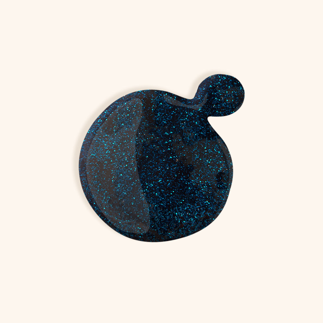 Sparkly dark blue gel nail polish