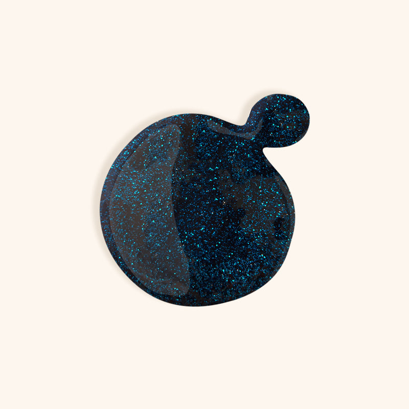 Sparkly dark blue gel nail polish