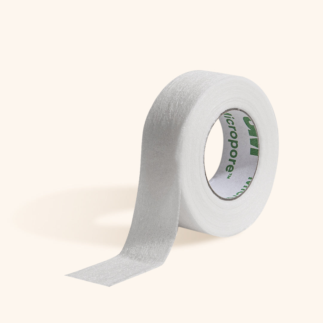 Unrolled 3M Micropore Tape for lash extension treatments