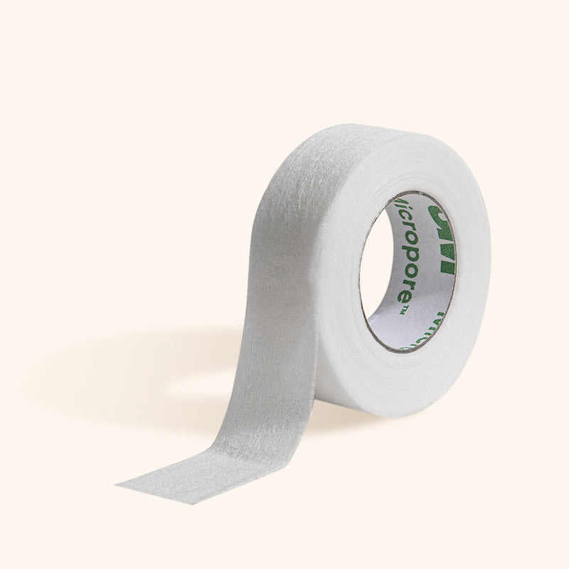 Unrolled 3M Micropore Tape for lash extension treatments