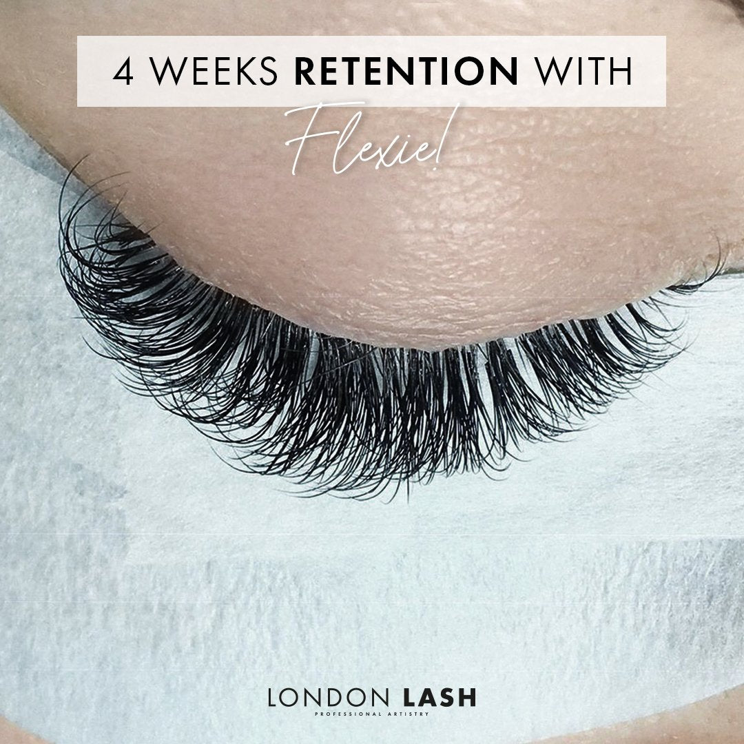 Model Wearing Eyelash Extensions with Flexie Lash Glue