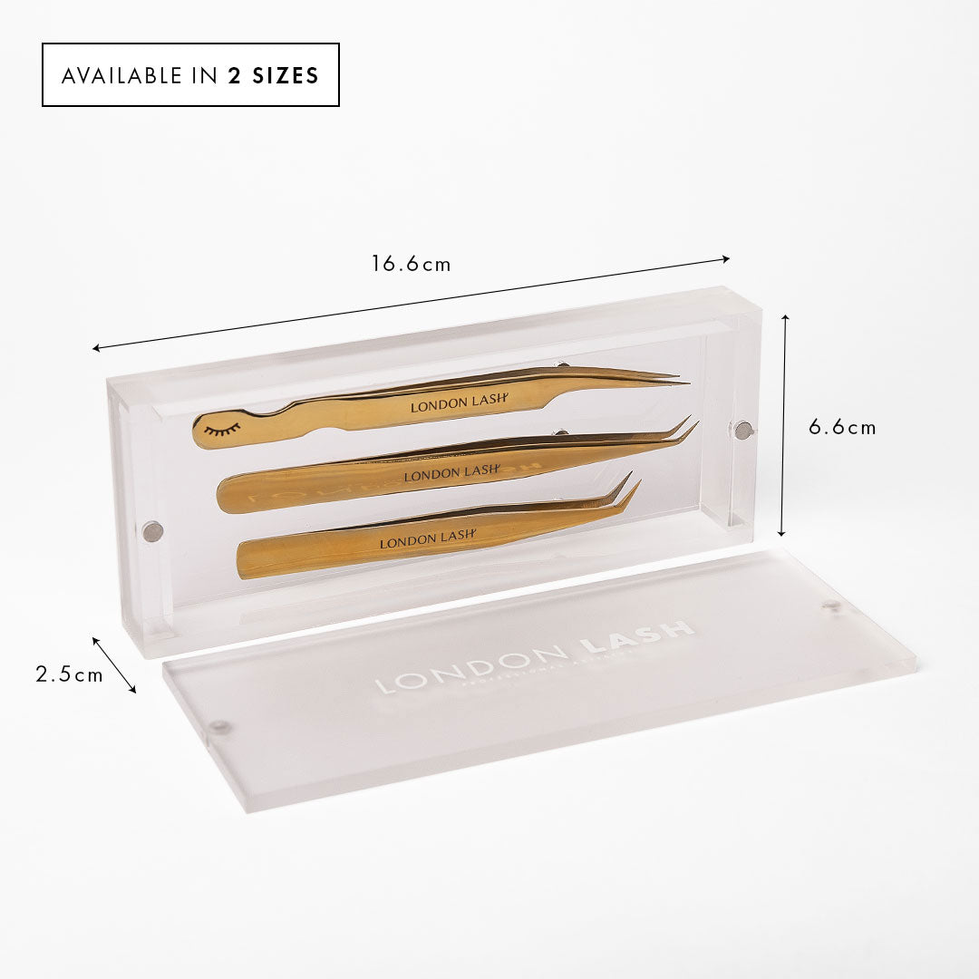 small magnetic tweezer case for three pairs of lash tweezers 