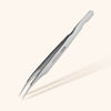 angled isolation tweezers for lash extensions in silver