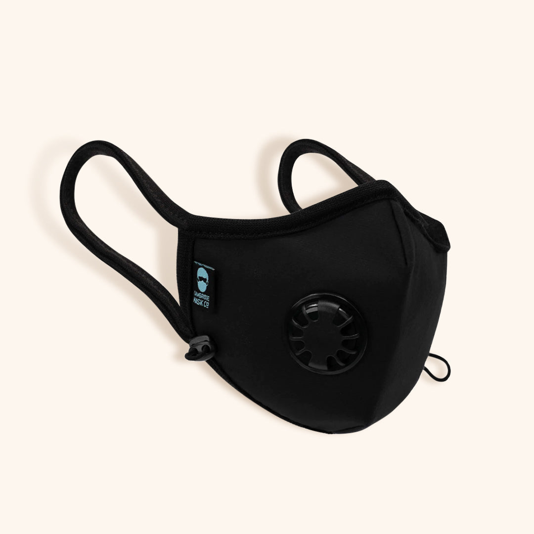 a side-on photo of the cambridge mask pro showing the ear straps 