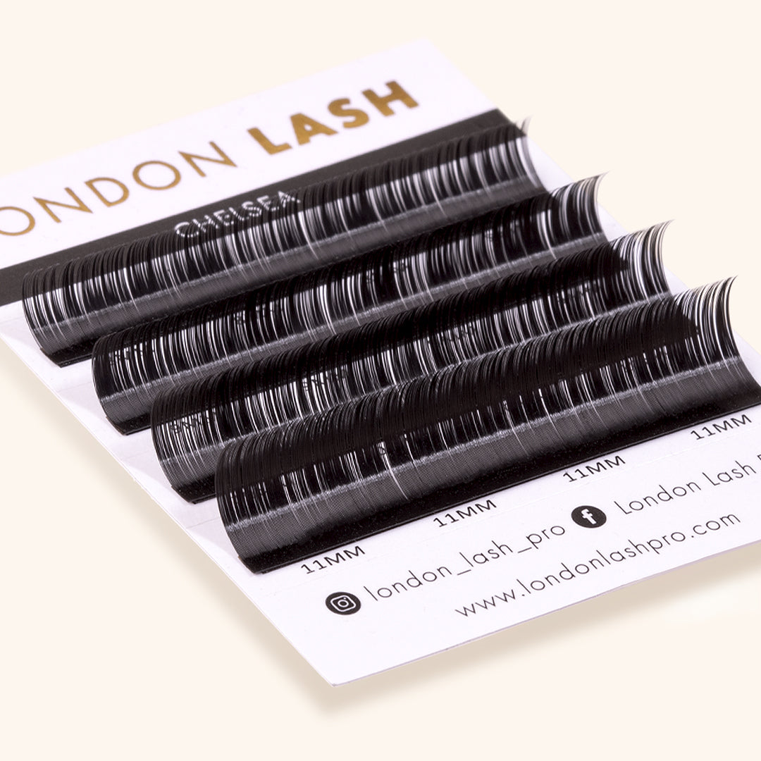 a close up of the lash card from a sample box of chelsea lashes