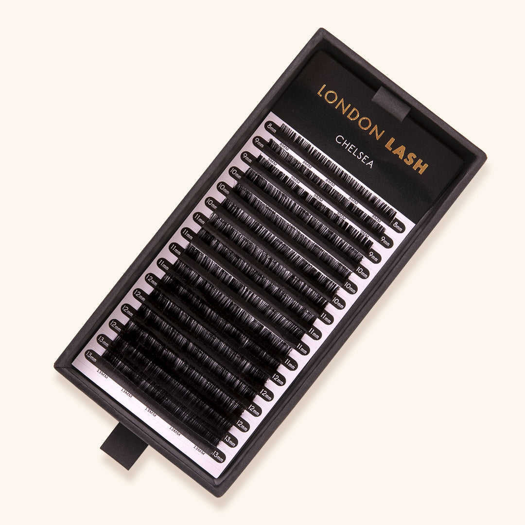 an open box of chelsea volume eyelash extensions