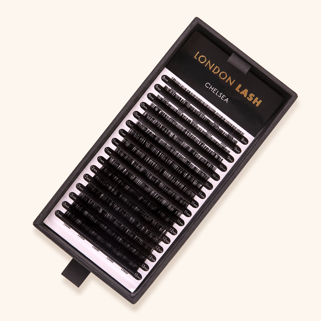 an open box of chelsea volume eyelash extensions