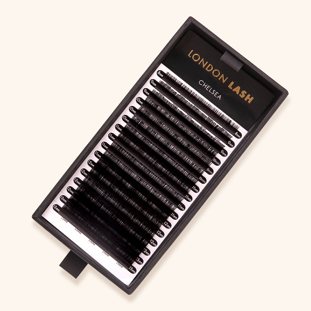 an open box of chelsea volume eyelash extensions