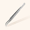 curved lash isolation tweezers in silver