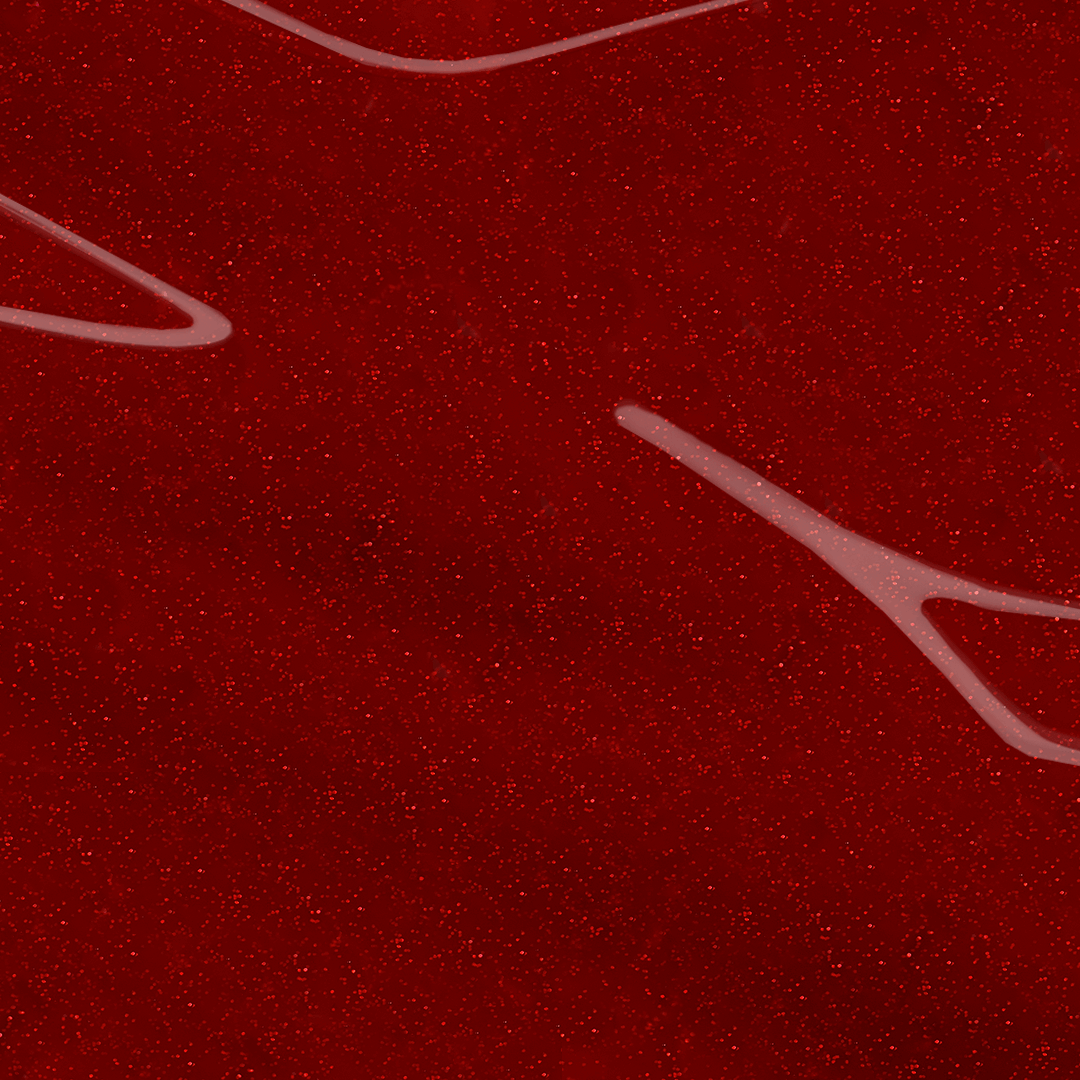 Red nail polish with red glitter