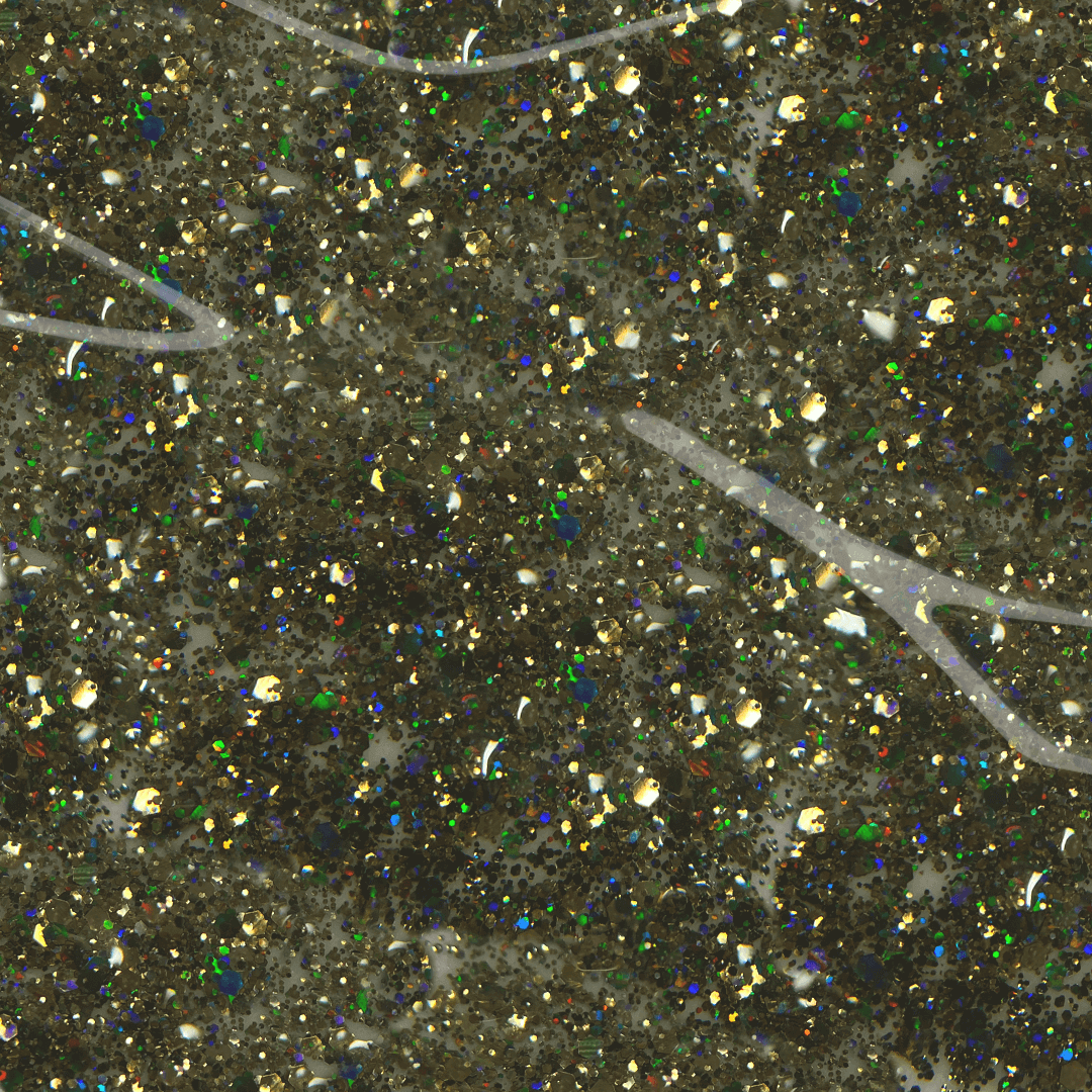 UV/LED curable dark silver and brown glitter nail polish