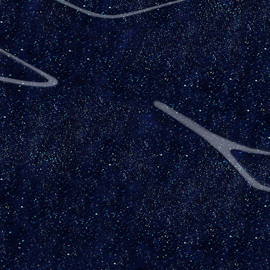 Dark blue nail polish with silver glitter for gel nails