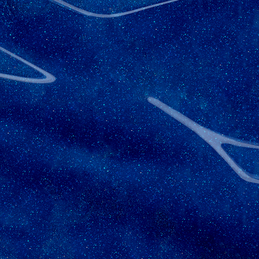 Deep cobalt blue gel nail polish with shimmer