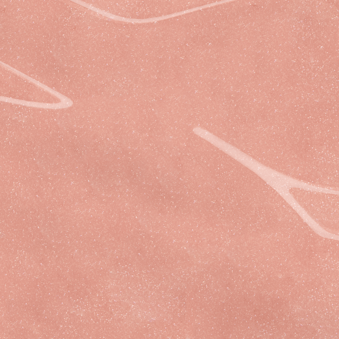 Shimmery nude gel nail polish color swatch