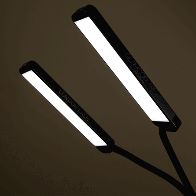a gif showing the dimming stages of a glamcor lamp