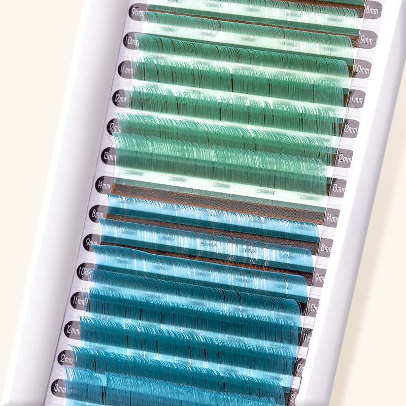 Mint Green and Ocean Blue Mayfair Lashes in Box