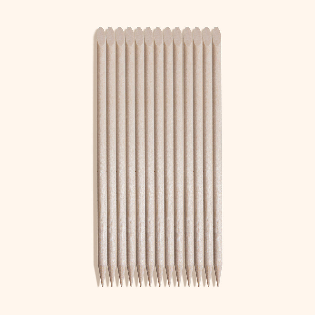 Large wooden cuticle sticks pushers for gel nail manicures and pedicures