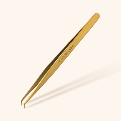 london lash multifunctional tweezers for eyelash extensions in gold