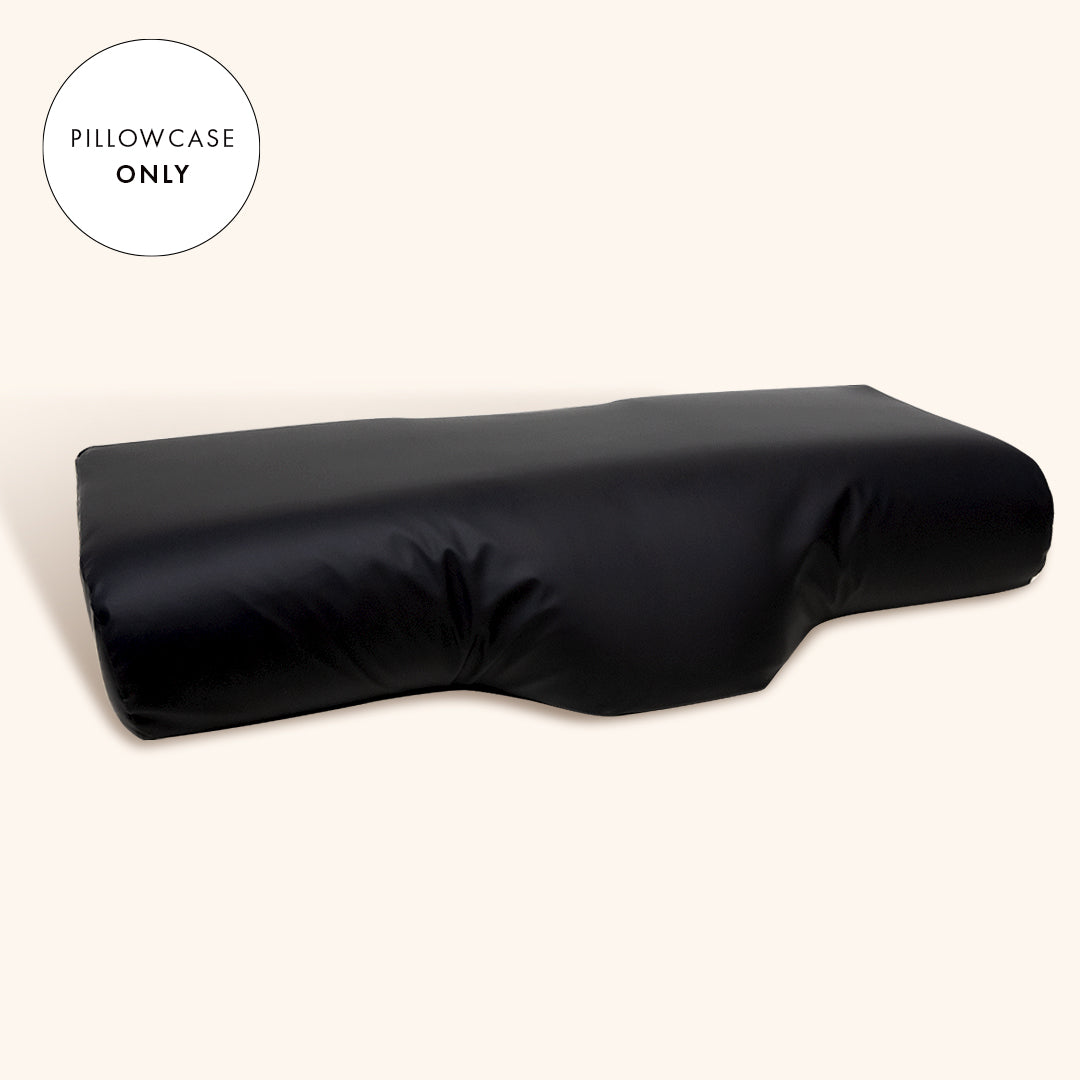 the london lash memory foam neck pillow case in black