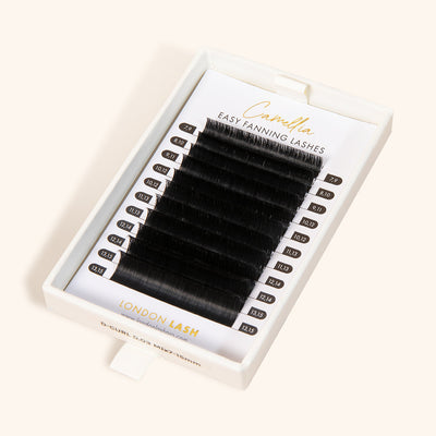 an open box of camellia easy fanning lashes