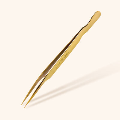 pointed tweezers for isolation and classic lash application in gold