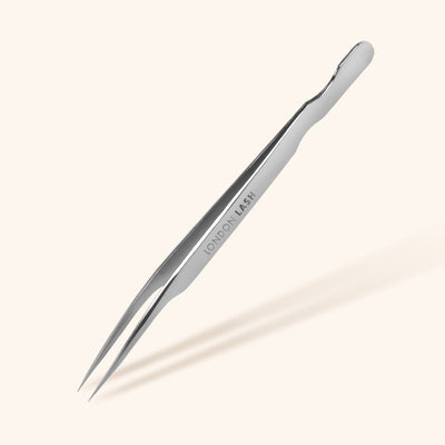 pointed tweezers for isolation and classic lash application in silver