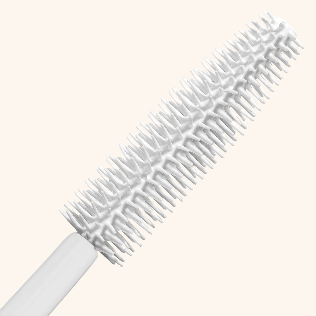 White Rubber Mascara Brush Head with White Handle